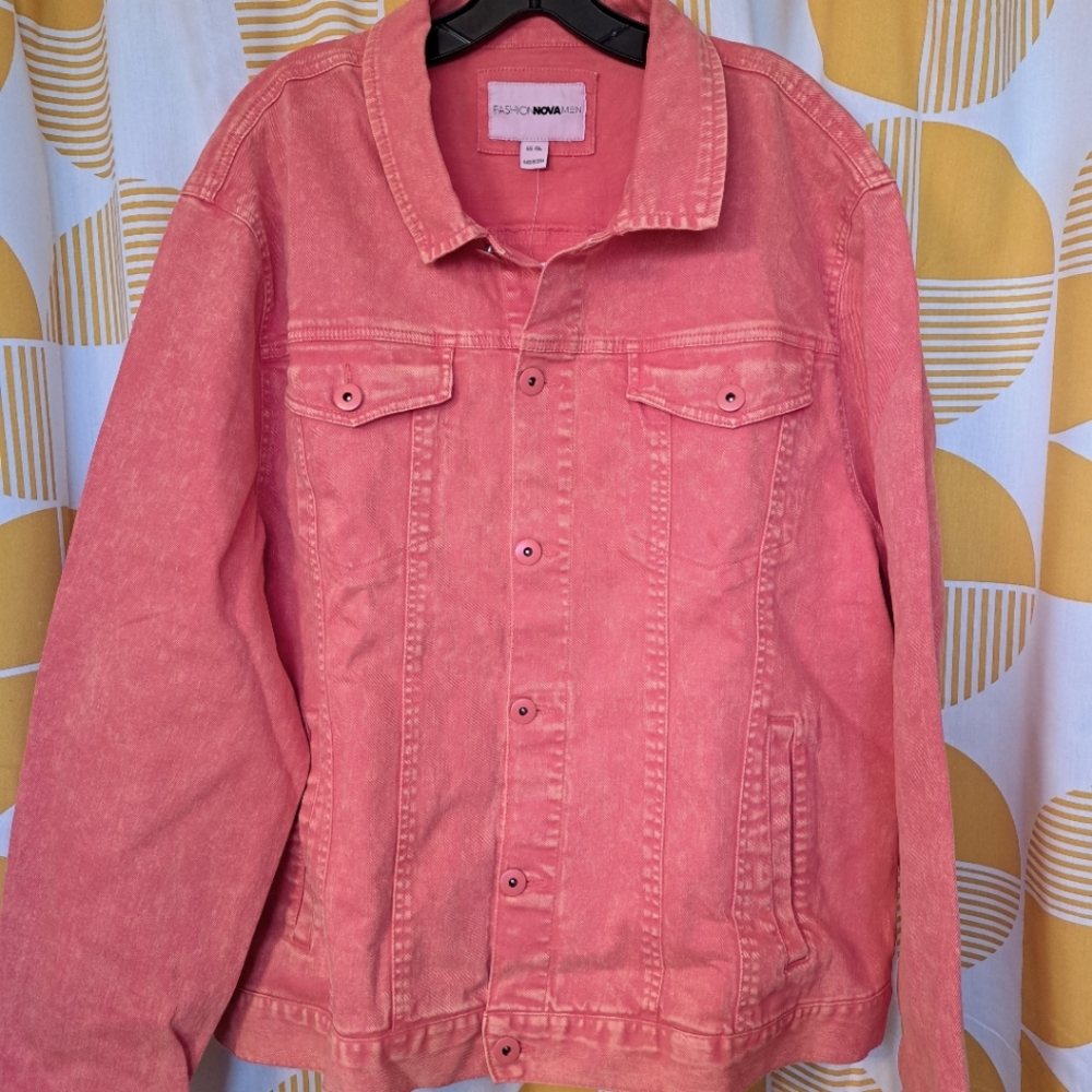 Fashion Nova Men stretch denim jacket Size XXL